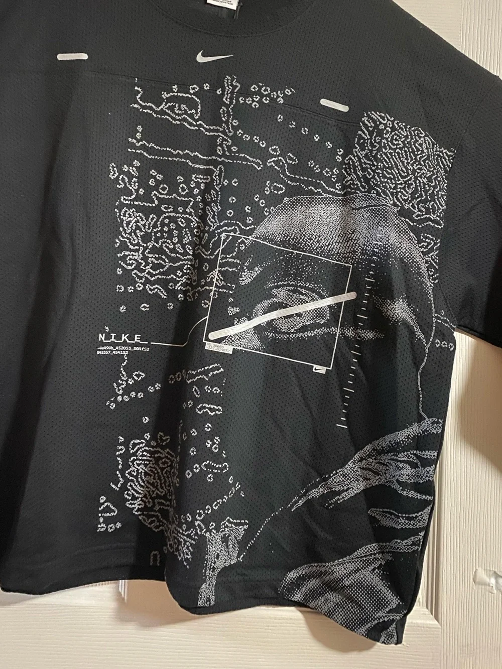 Nike Street Vision LS Black Mesh Jersey Top Oversized Unisex Size Large